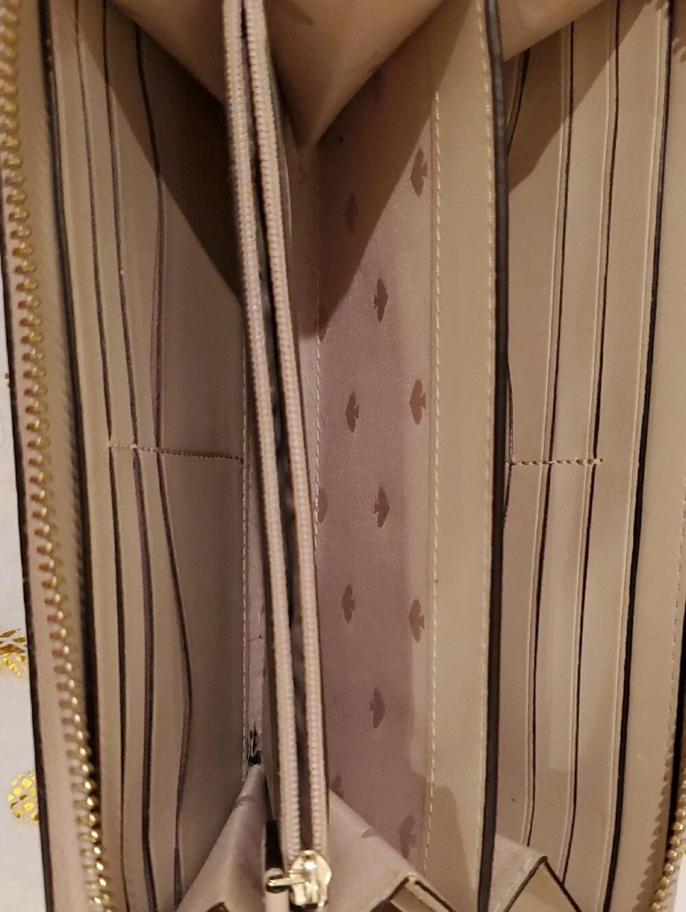 kate spade Blush & Cream Pebble Leather Zip Wallet